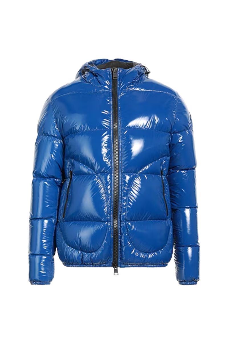 Herno Men's Padded Hooded Down Jacket - Bright Blue