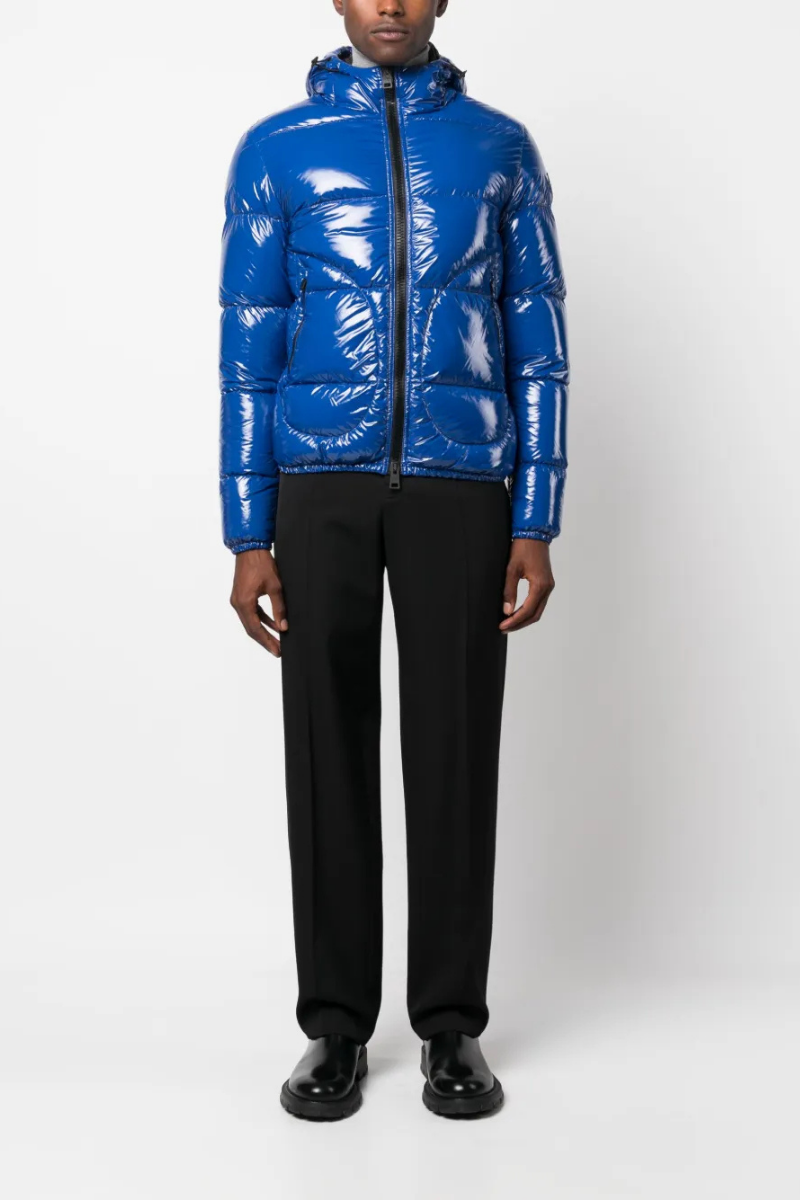 Herno Men's Padded Hooded Down Jacket - Bright Blue