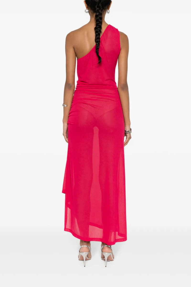 Givenchy One Shoulder Dress_Raspberry