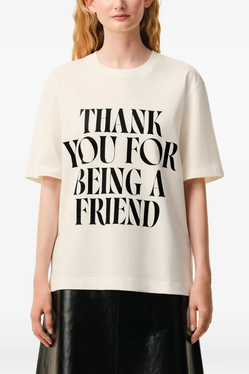 Ami Paris Signature-Print Crew-Neck T-Shirt-White Cream