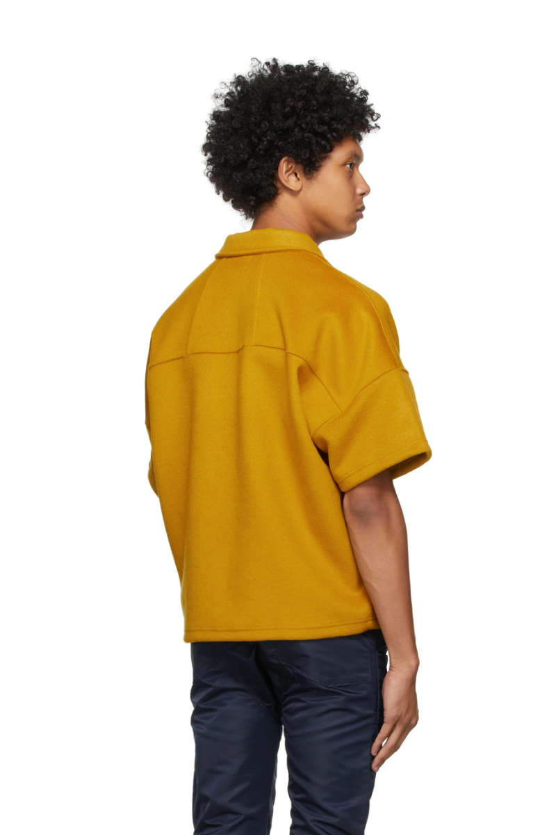 Rhude Yellow Wool & Nylon Polo