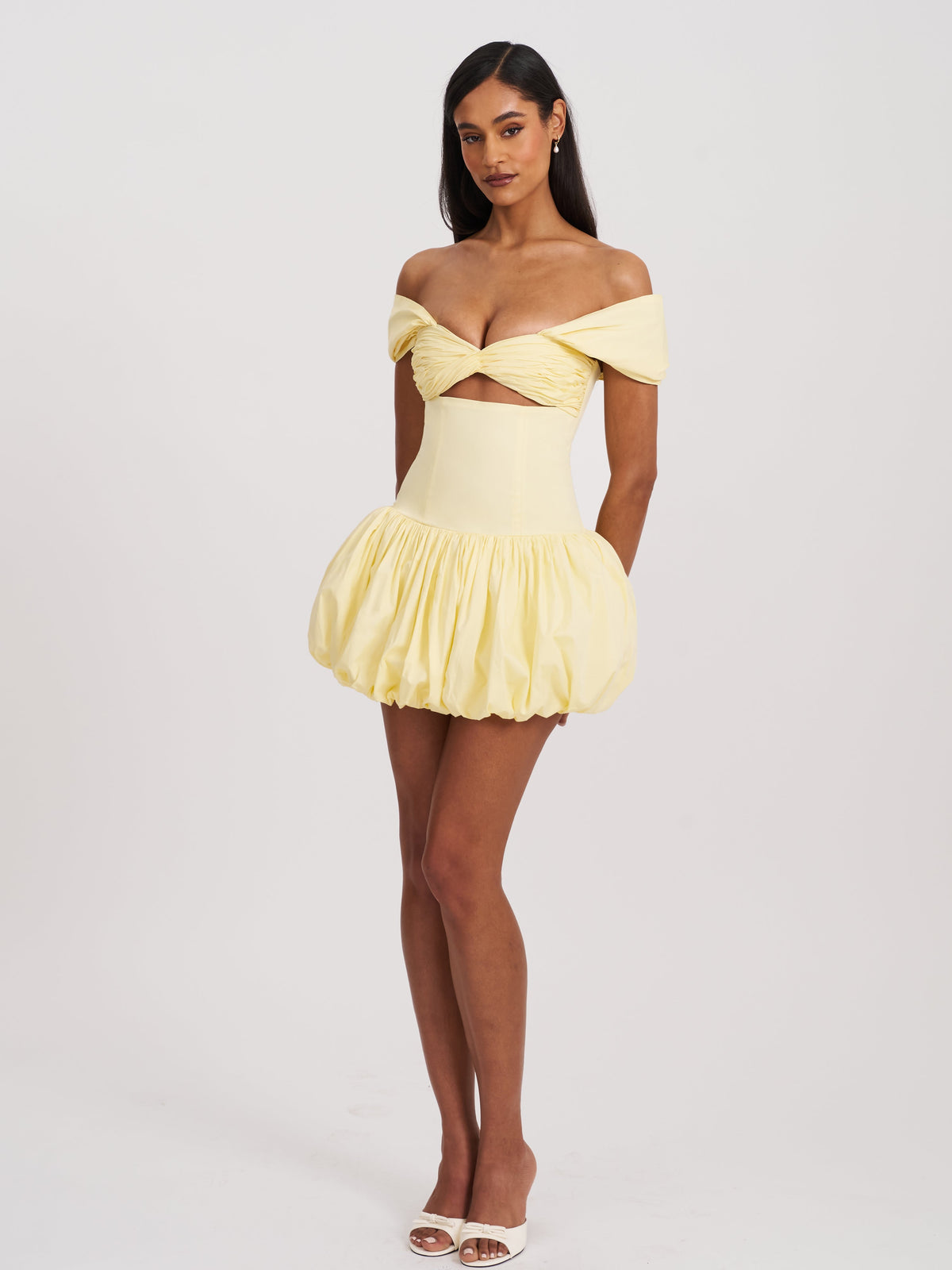 Umika Butter Yellow Bubble Hem Mini Dress (Archive Sale)