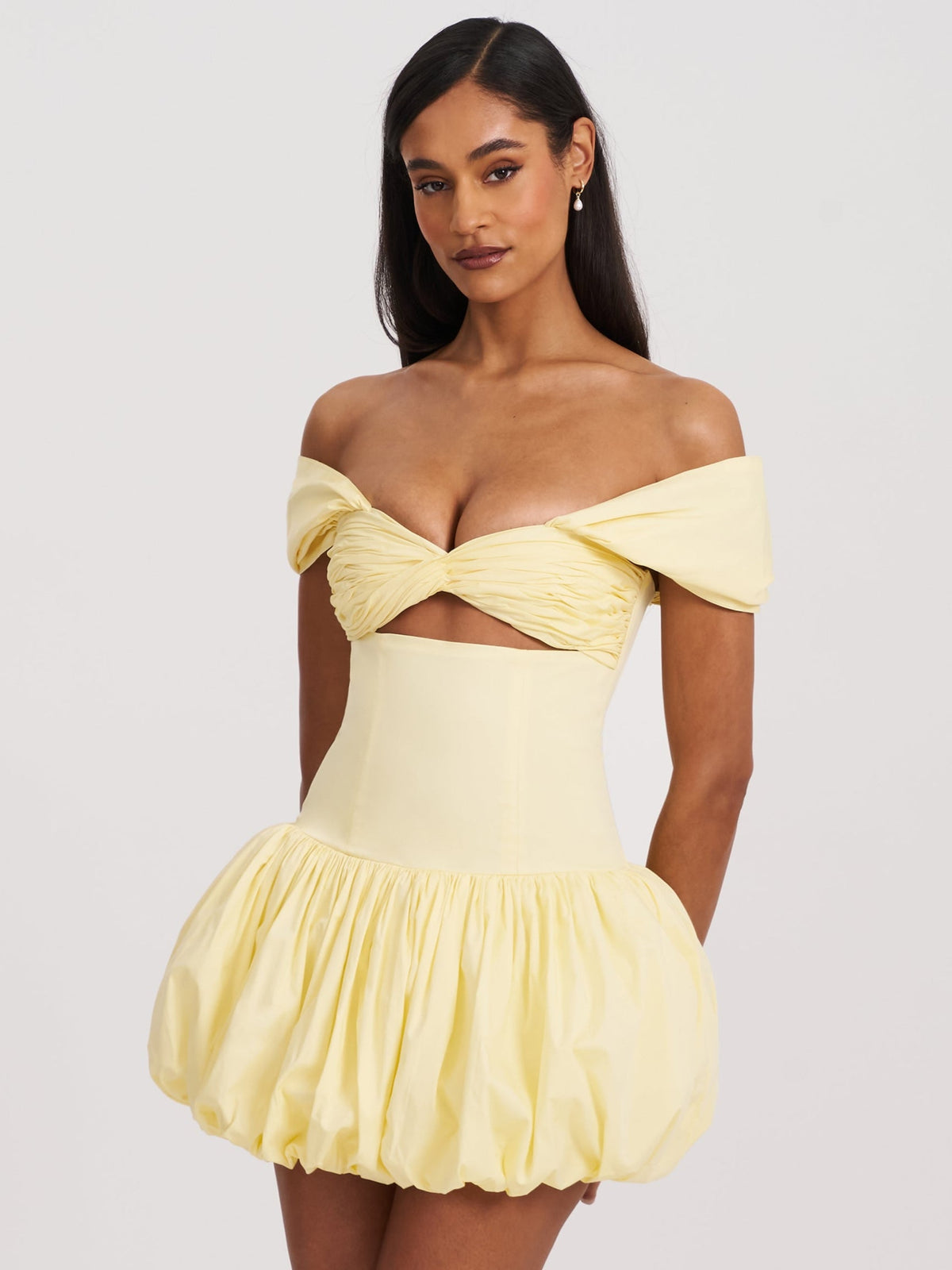 Umika Butter Yellow Bubble Hem Mini Dress (Archive Sale)