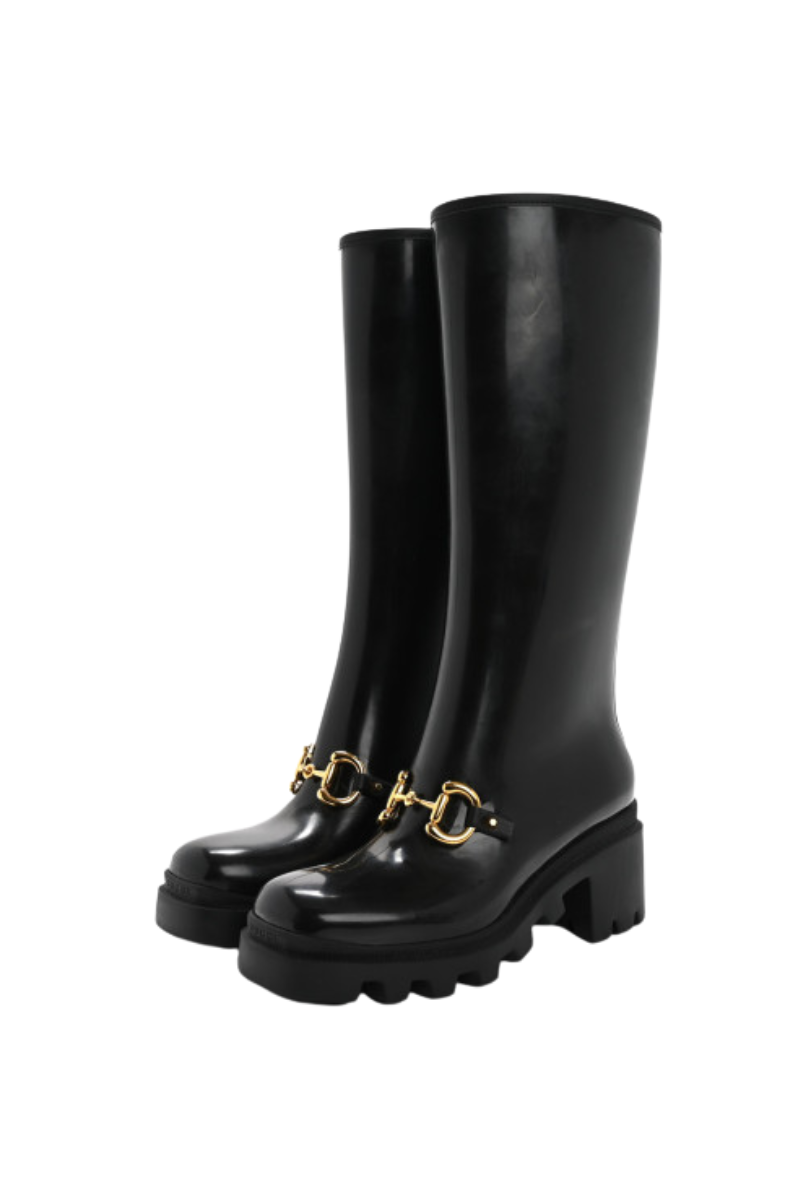 Gucci Rubber Horsebit Knee - High Boots