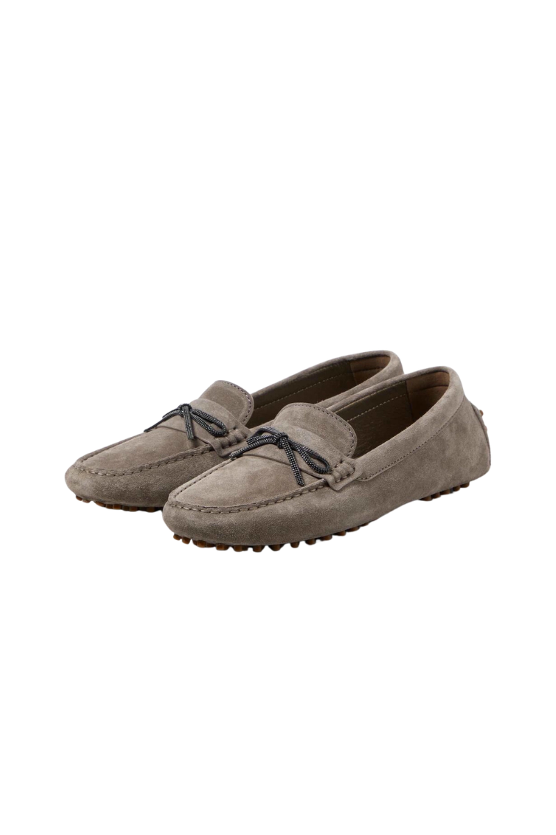 Brunello Cucinelli Monili-embellished suede moccasins