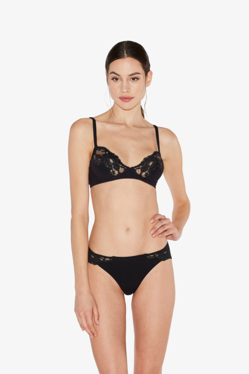 La Perla Black Cotton Non-Wired Bra