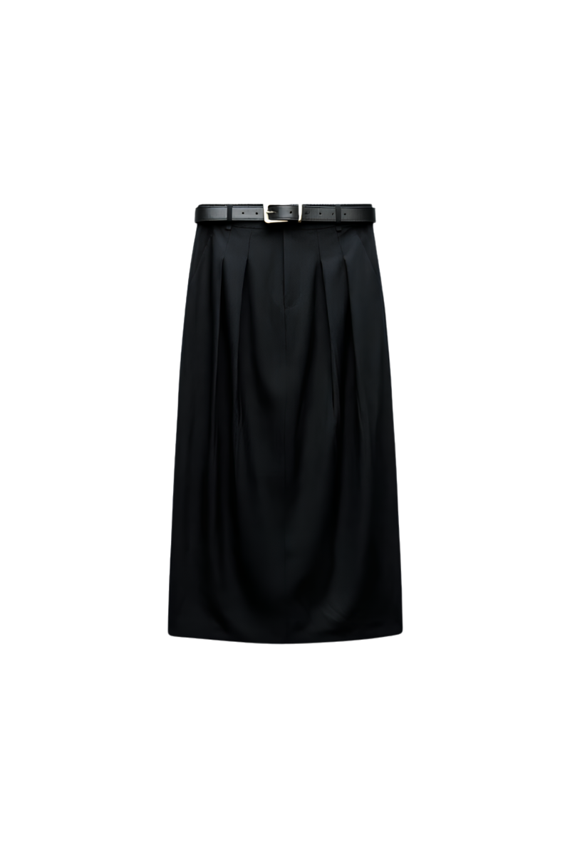 Max Simple Pleated Midi Skirt MSSG261000C