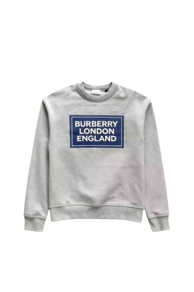 Burberry Logo Patch Cotton Sweatshirt Grey