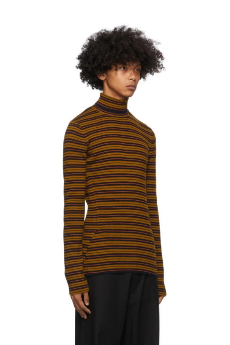 Dries Van Noten Men's Striped Merino Wool Sweater