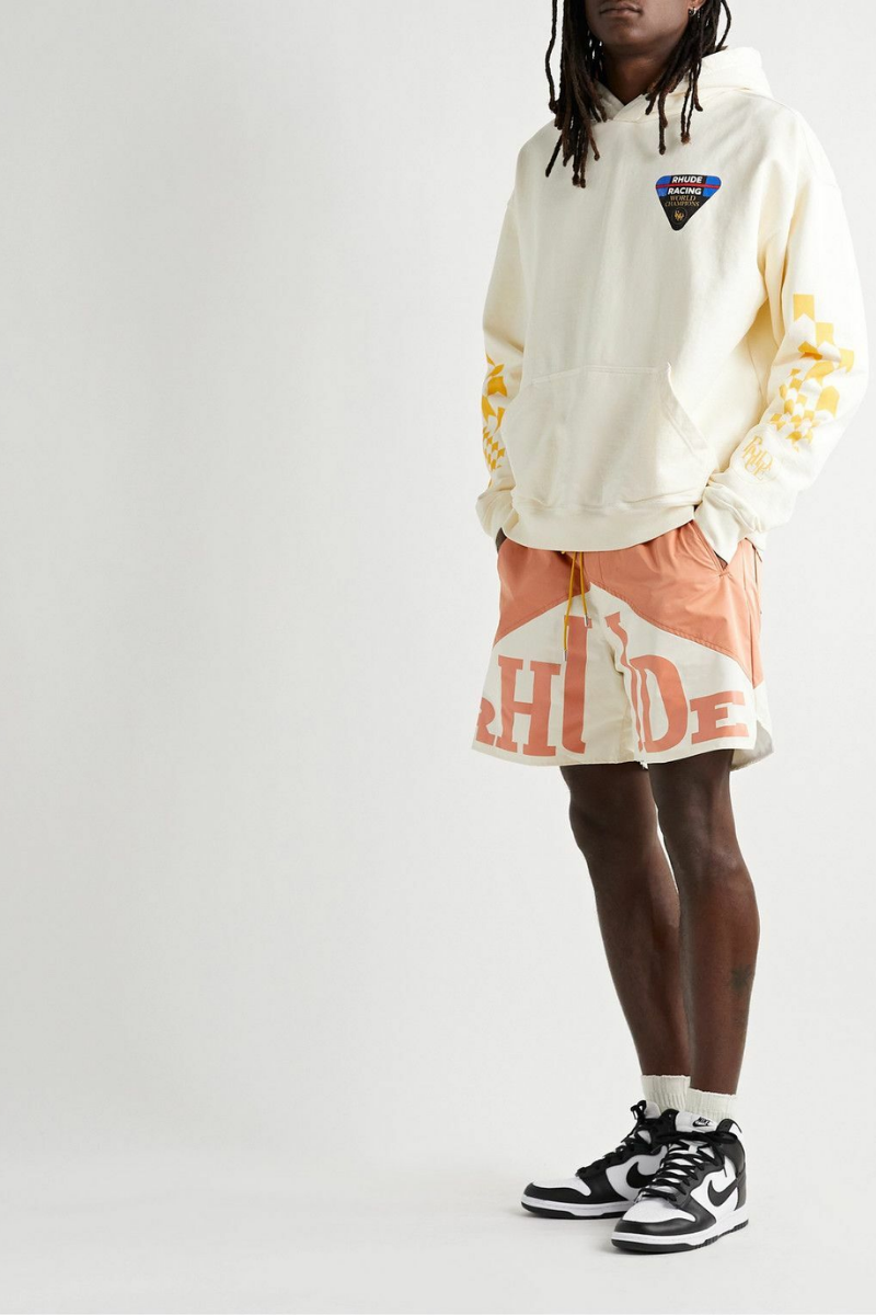 Rhude Logo-Print Shell Shorts - Orange