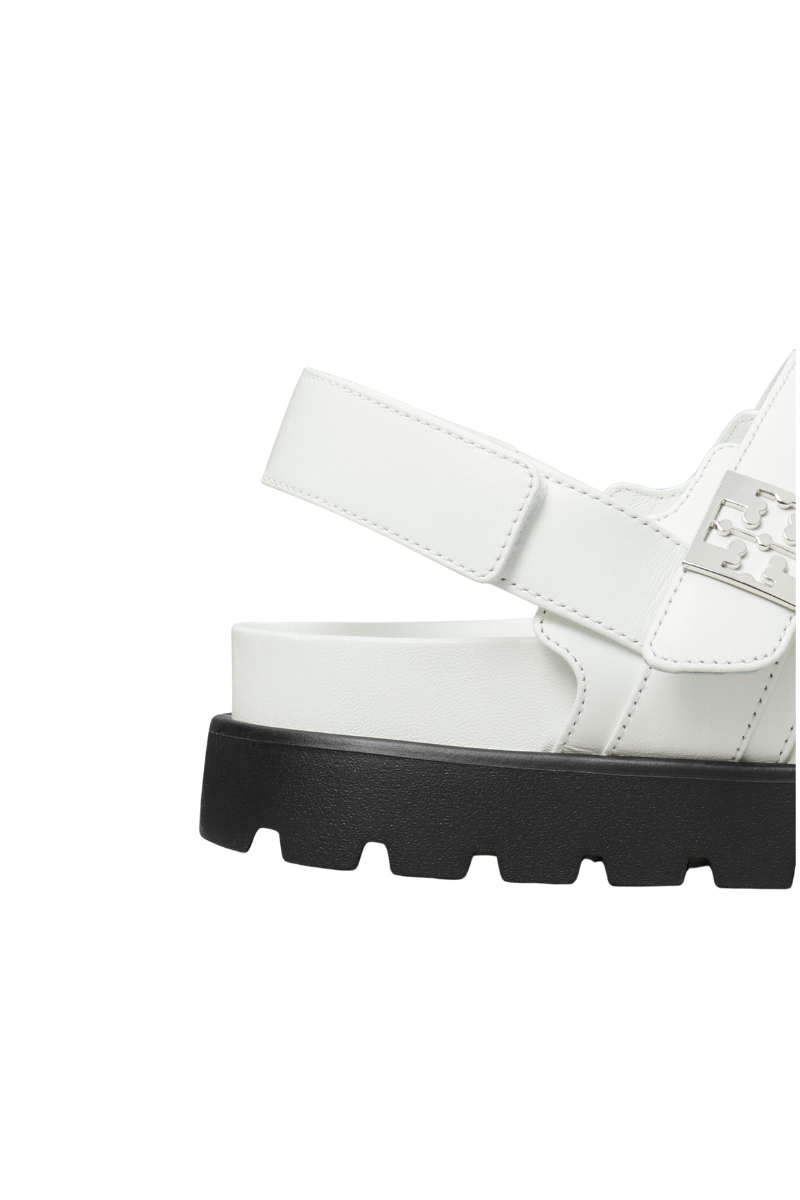 Tory Burch Mellow Sport Sandal Calf Leather Bianco Silver