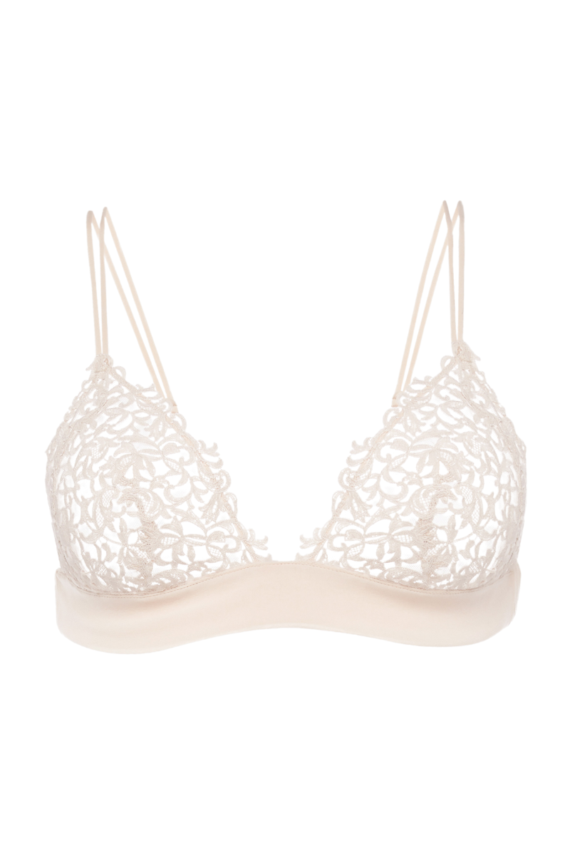 La Perla Rose Beige  Triangle Bra with Macramé