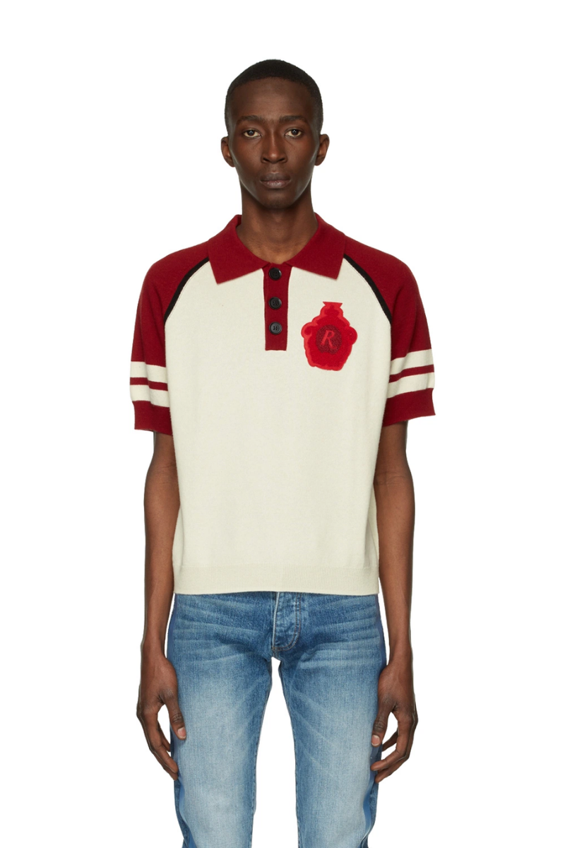 Rhude Off-White&Red Classic Polo
