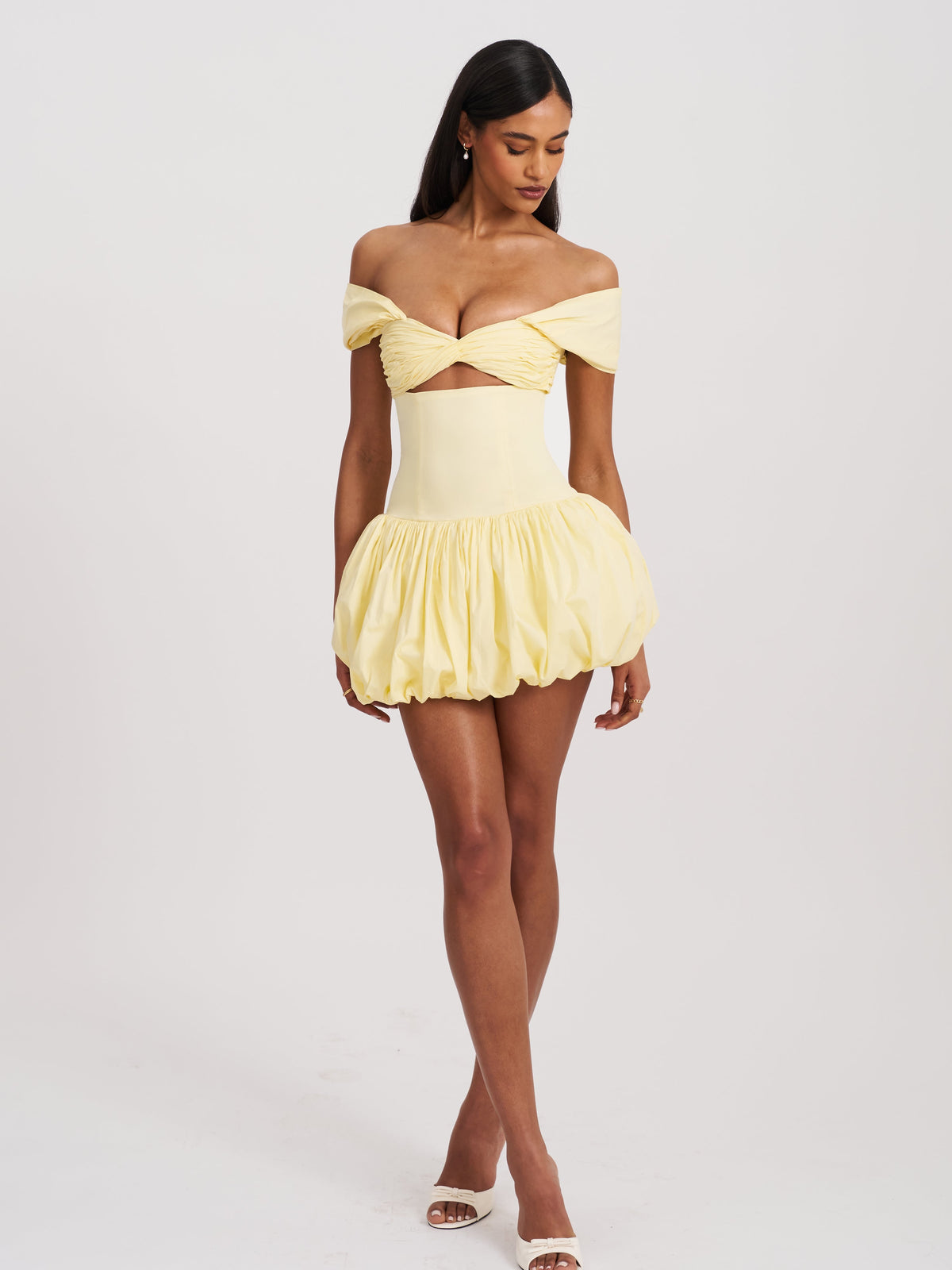 Umika Butter Yellow Bubble Hem Mini Dress (Archive Sale)