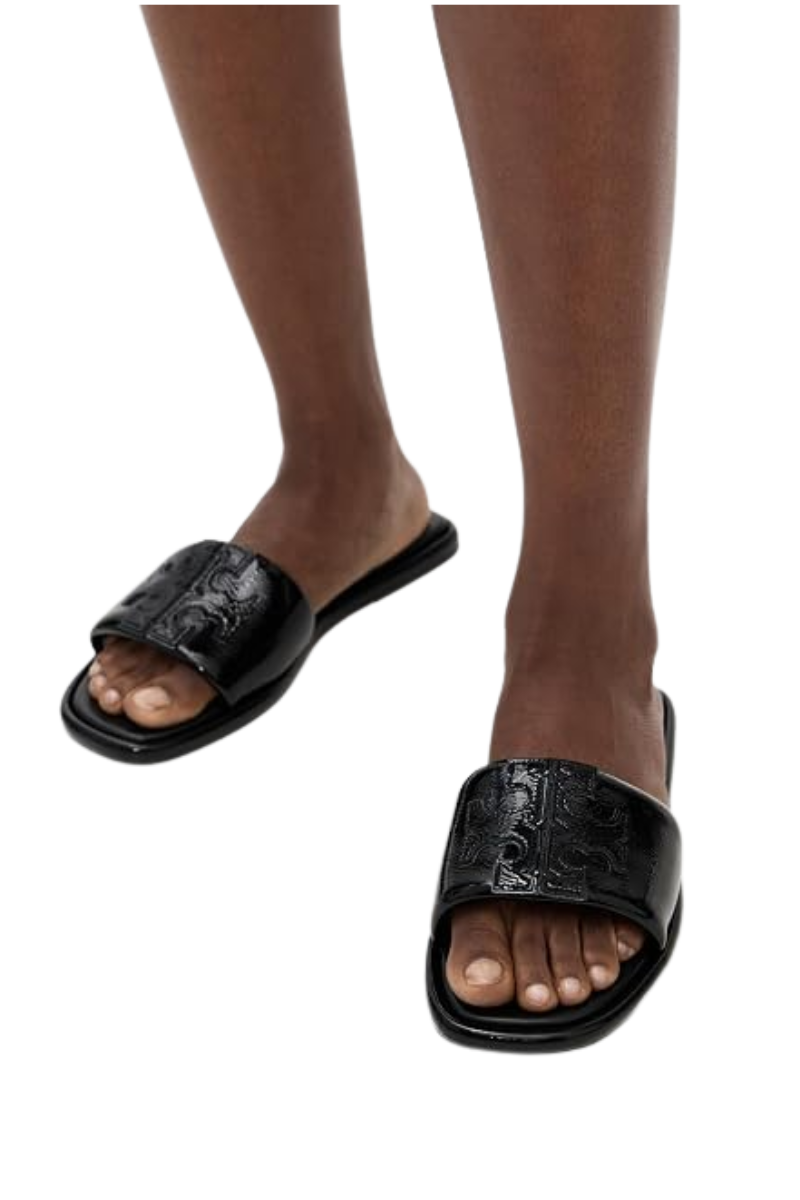 Tory Burch Double T Sport Slide Slippers Perfect Black 141380001