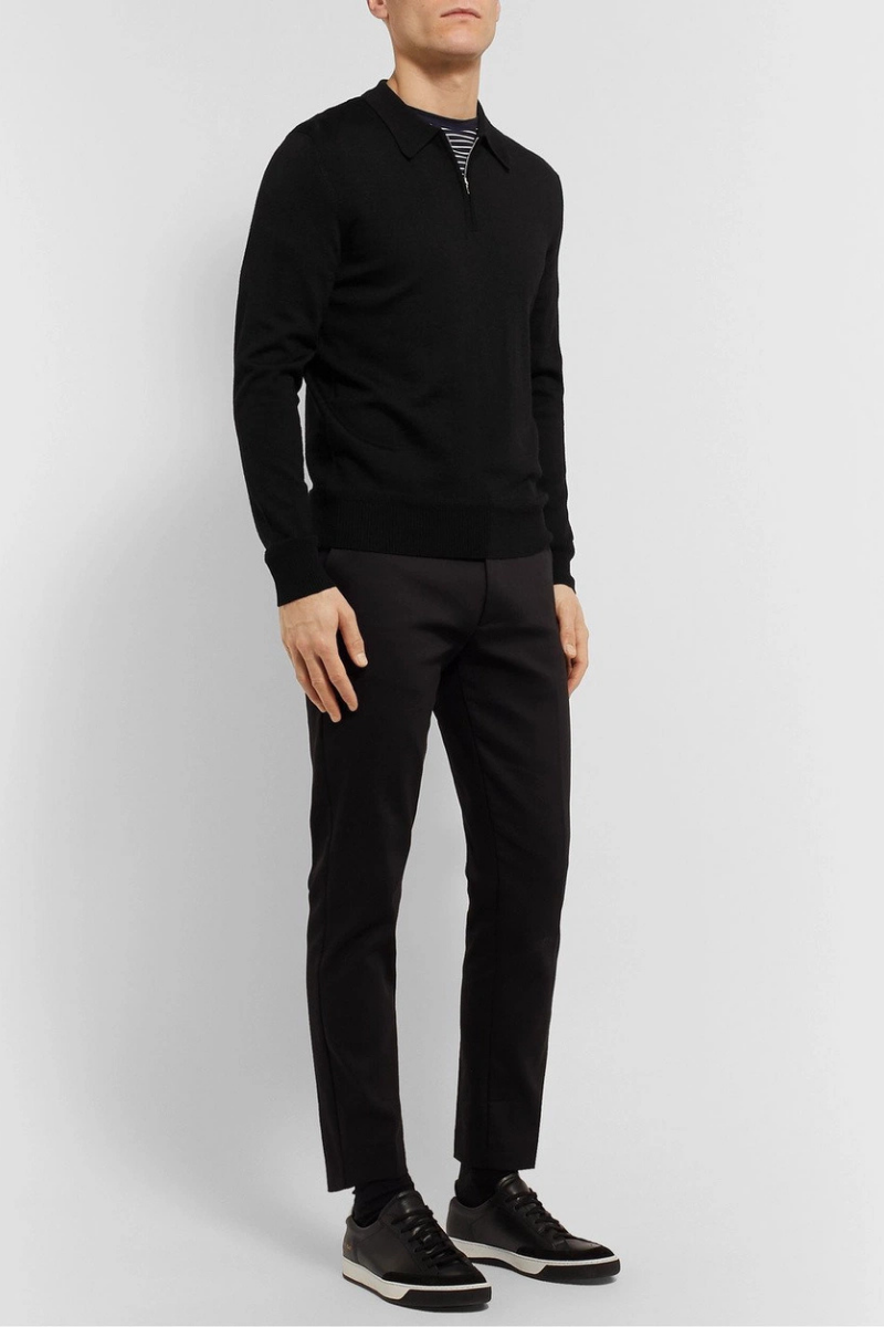 Orlebar Brown MOONRAKER KNITTED HALF ZIP-272085-BLACK