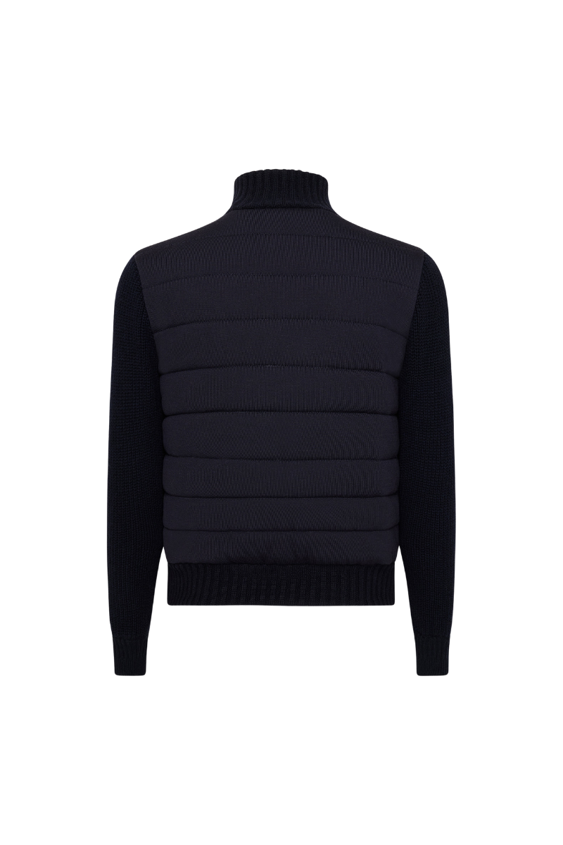 Frere Navy Padded Harrington Cashmere Sweater