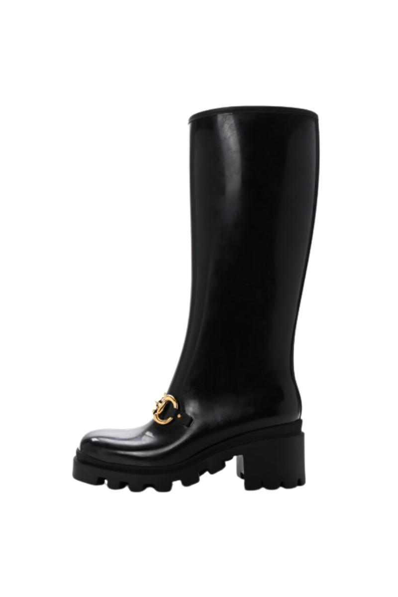 Gucci Rubber Horsebit Knee - High Boots