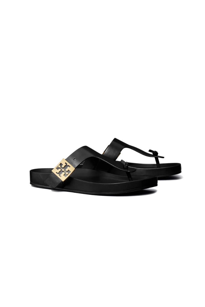 Tory Burch Mellow T-Strap Sandal in Black Leather