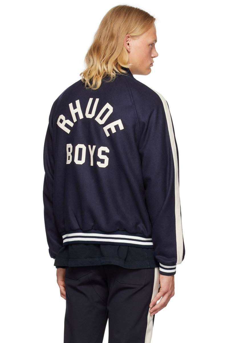 RHUDE Boys Signature Bomber - Navy