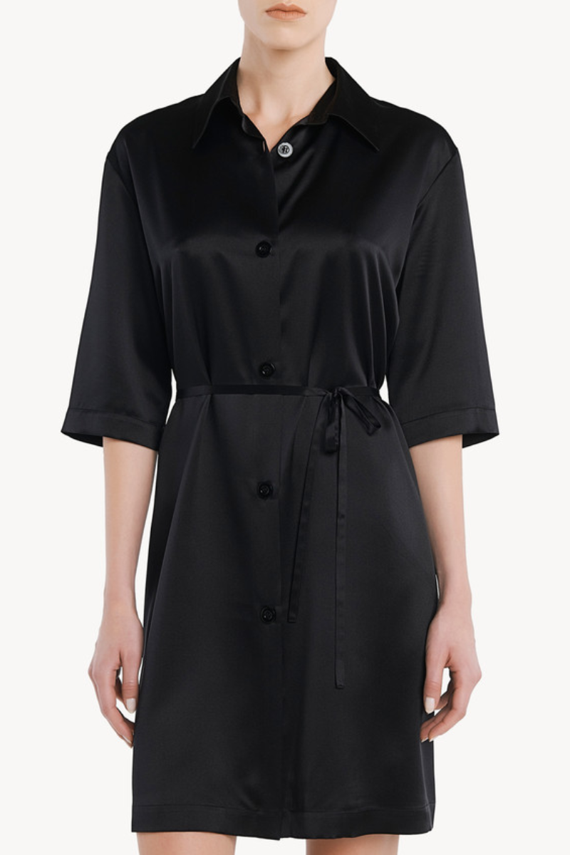 La Perla Silk Long Shirt in Black