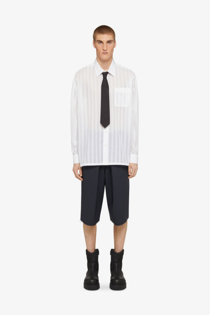 Givenchy Long Sleeve Shirt With Pocket_White