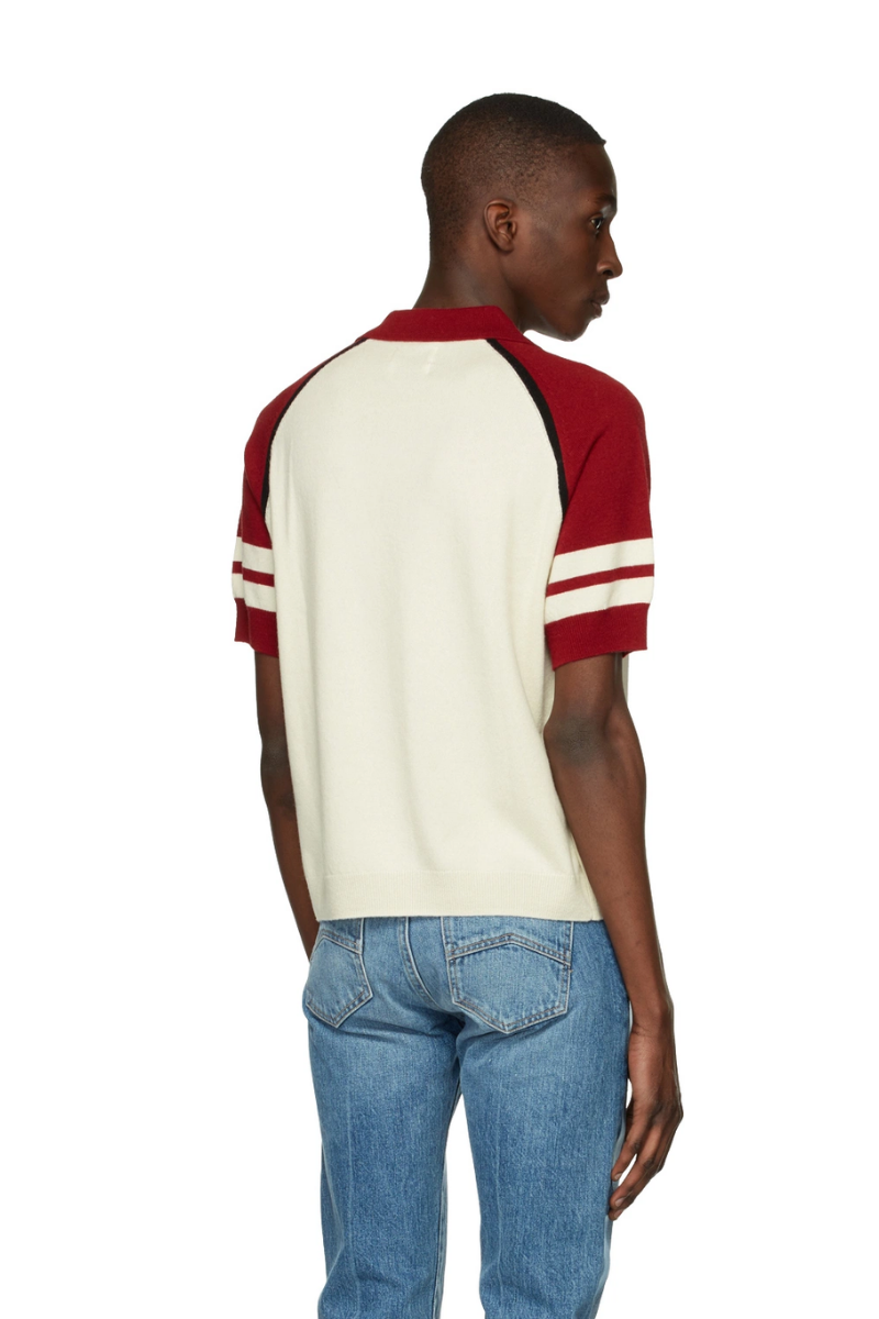 Rhude Off-White&Red Classic Polo