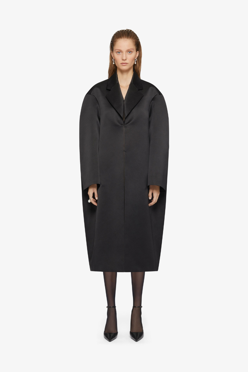 Givenchy Oversized Coccon Coat W/ Sleeves-Black