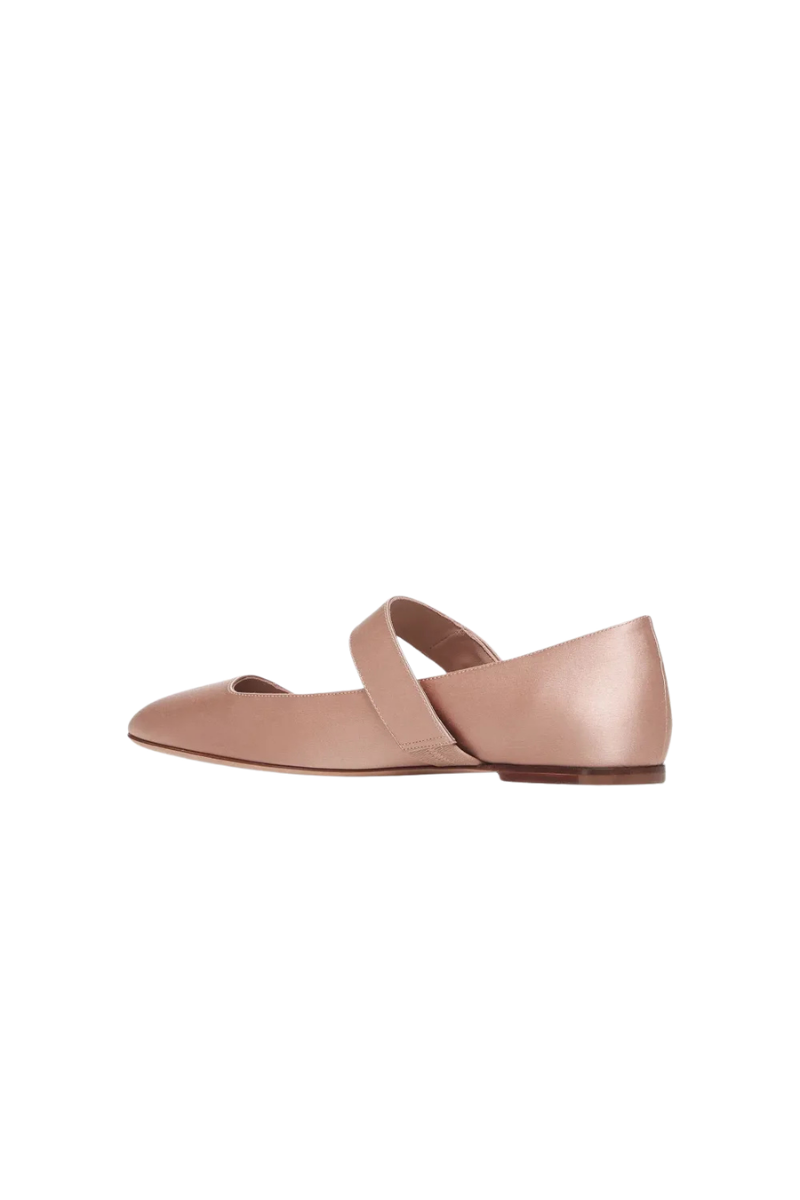 Valentino Garavani VLogo Locker Square-Toe Mary-Jane Ballerina In Pink