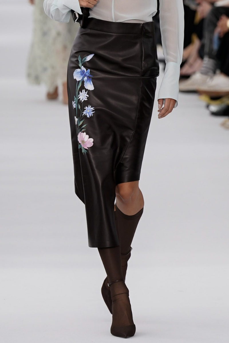 Givenchy Cut Out Skirt-Dark Brown