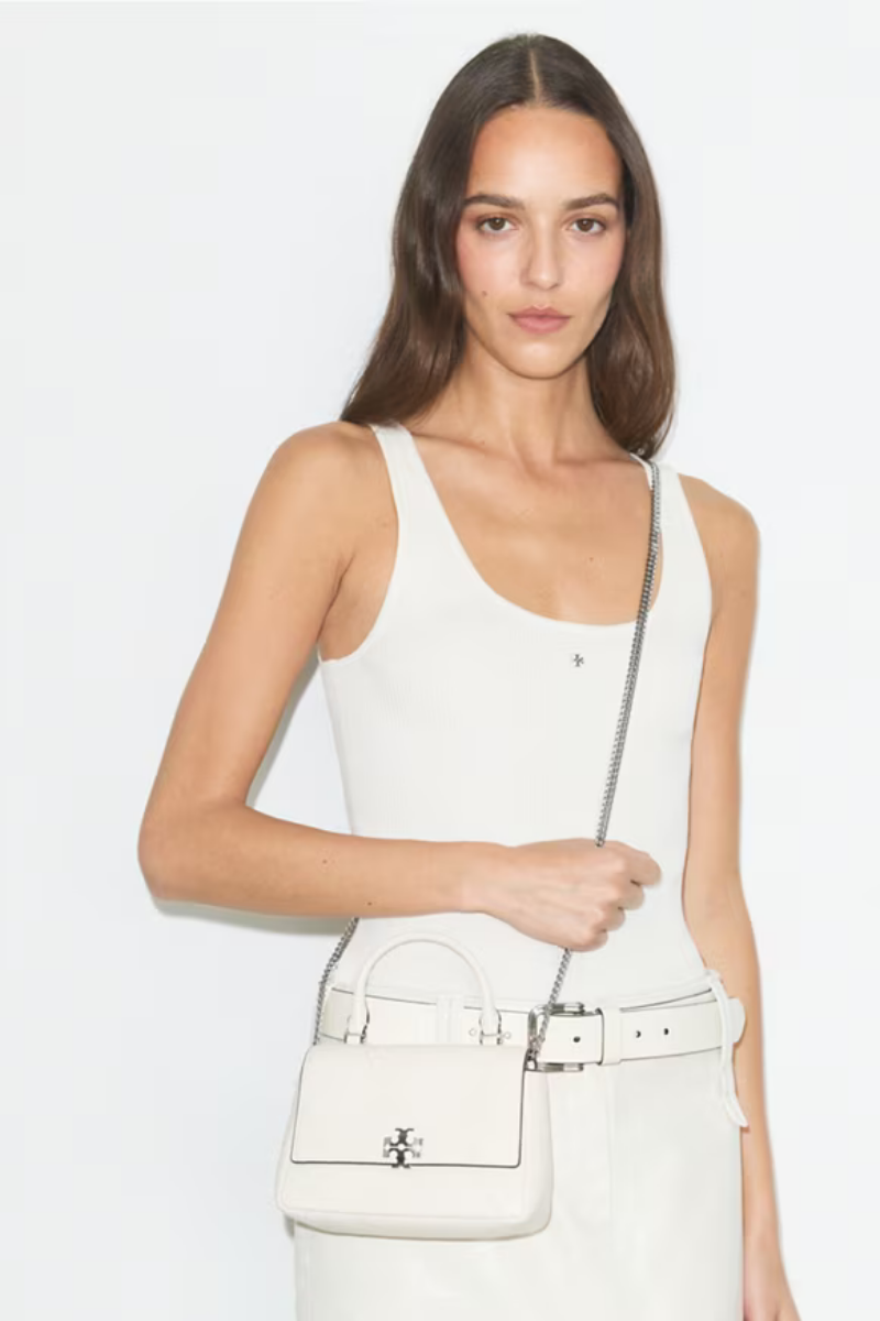Tory Burch Charlie Quilted Mini Top Handle Light Cream 186032-250