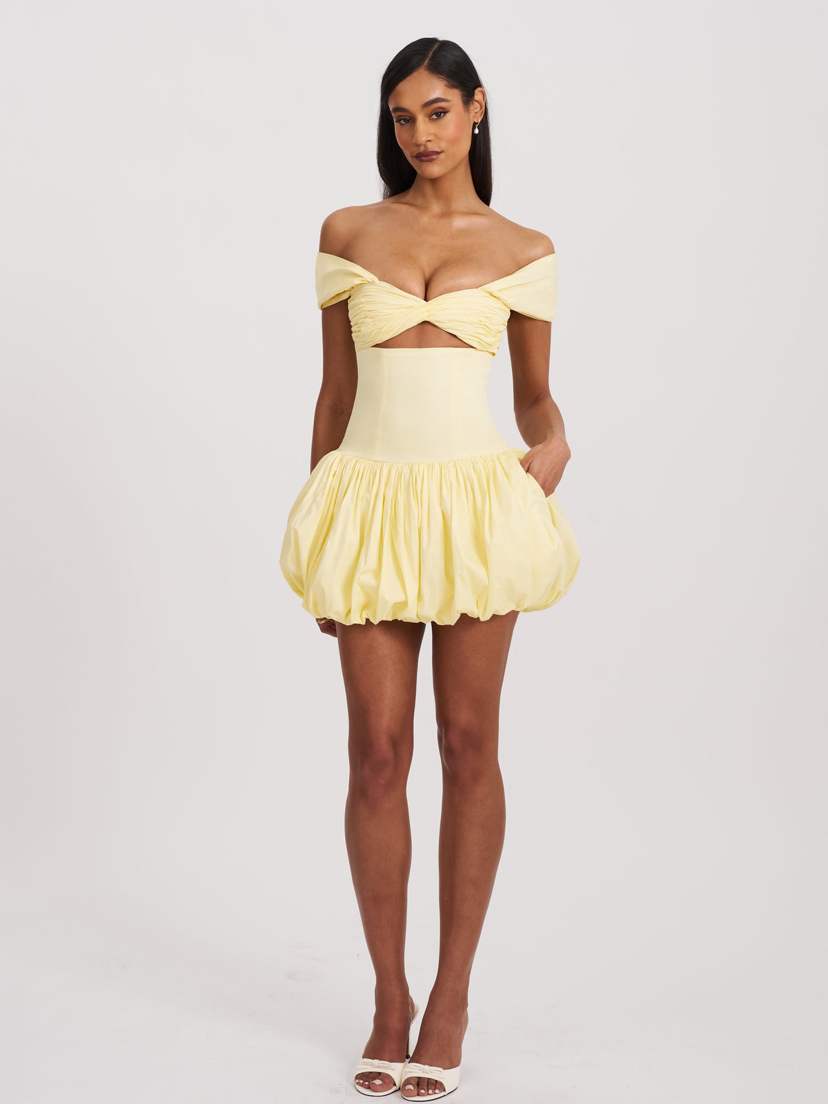Umika Butter Yellow Bubble Hem Mini Dress (Archive Sale)