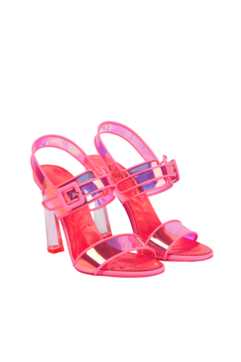 Christian Louboutin Pink Leather Spikaqueen Sandals