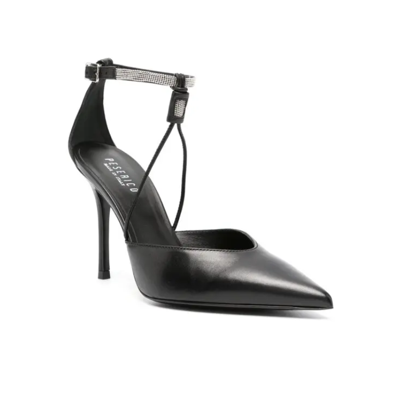 Peserico 10mm Rhinestone-Embellished Leather Pumps