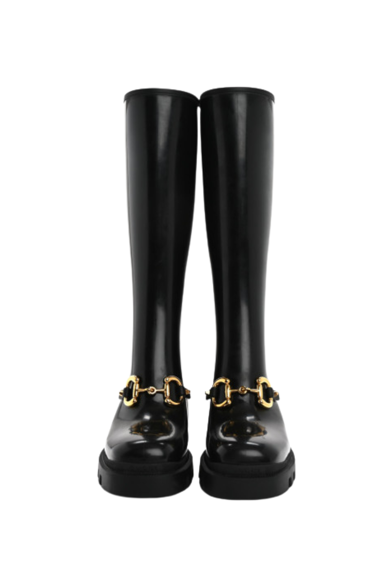 Gucci Rubber Horsebit Knee - High Boots
