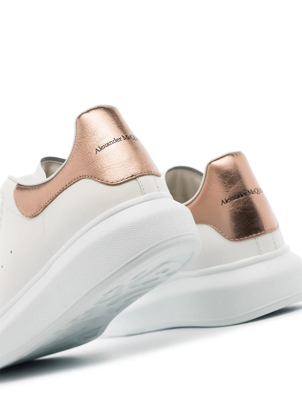 Alexander McQueen Oversized Sneakers in White  w Rose Gold Tab