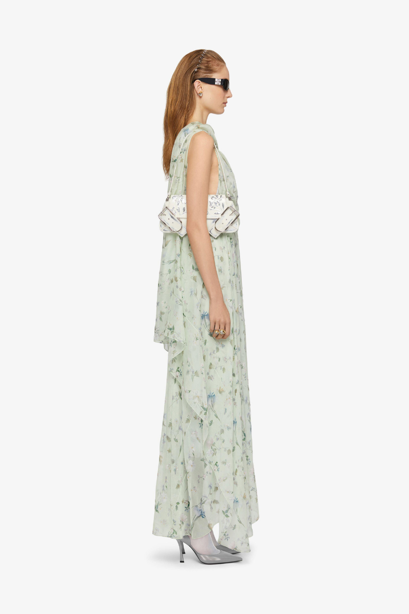 Givenchy Lavaliere Drape Dress-Ice Blue