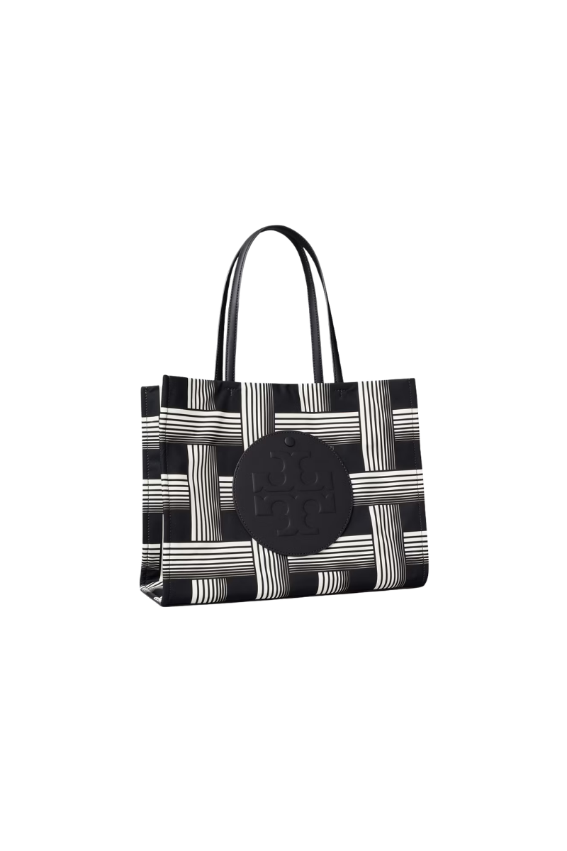 Tory Burch Ella Printed Small Tote Block Print Black 185455-200