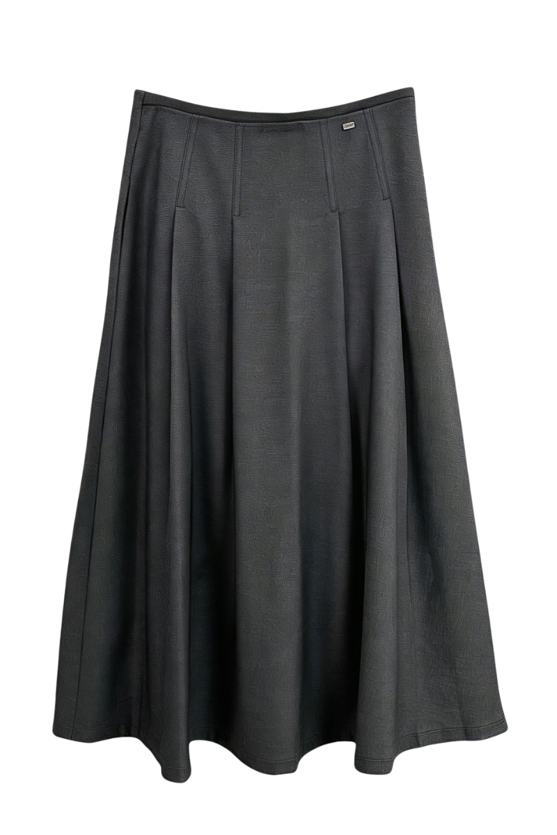 Max Simple Fitted Waist Pleated Skirt Grey MSSG260300G