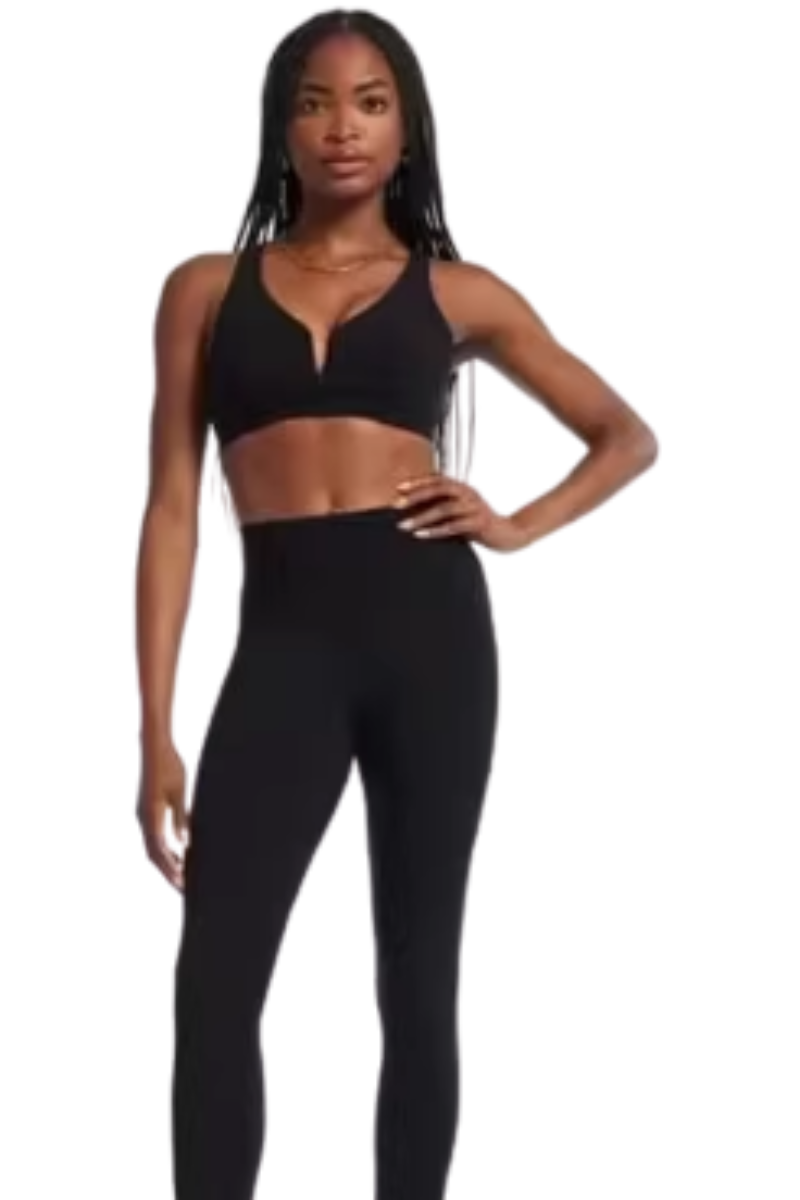 Bandier Deep V-Neck Bra Black LOK00259