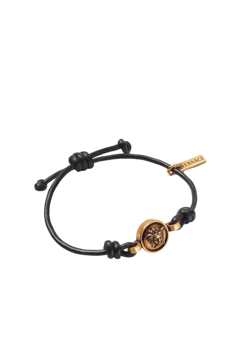 Versace Medusa Leather Bracelet Black