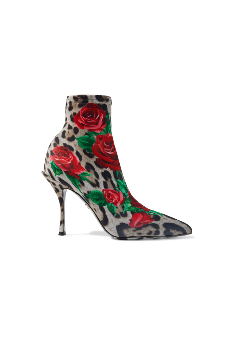 Dolce & Gabbana Lori Printed Stretch Knit Sock Boots