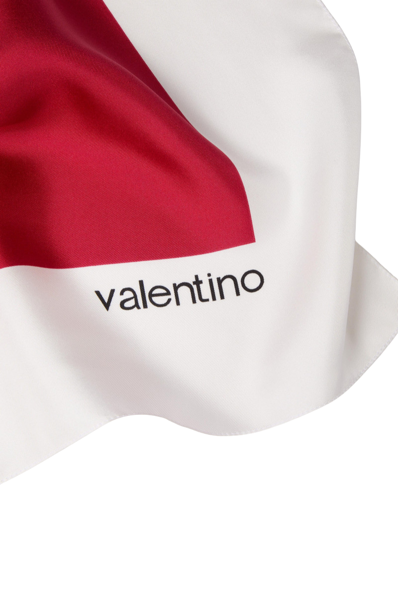 Valentino Garavani Logo-Print Silk Scarf In Red