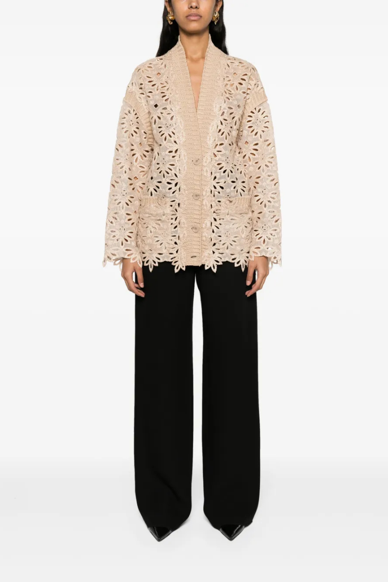 Valentino Garavani silk wide-leg pants in black