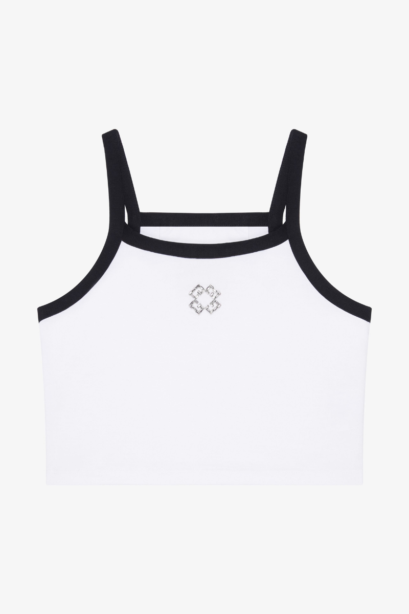 Givenchy Cropped Spaghetti Strap Tank Top_White