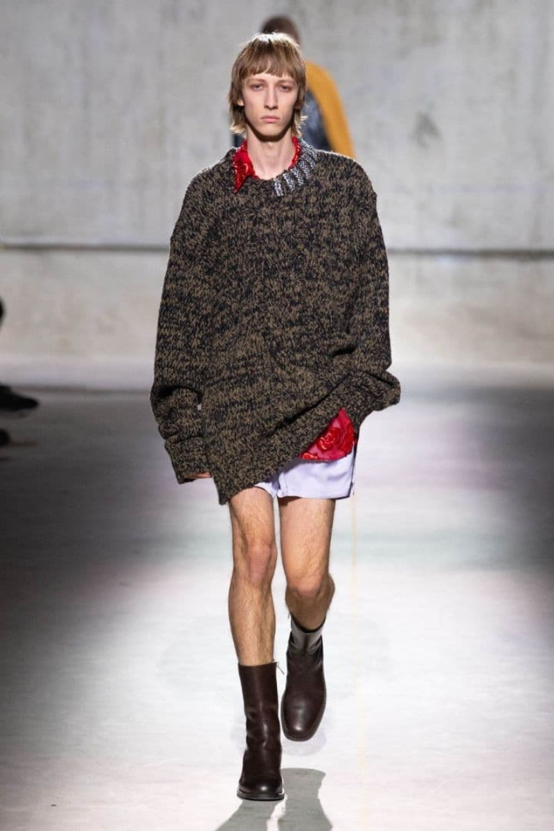 Dries Van Noten Wool-Blend Knit Sweater_Grey