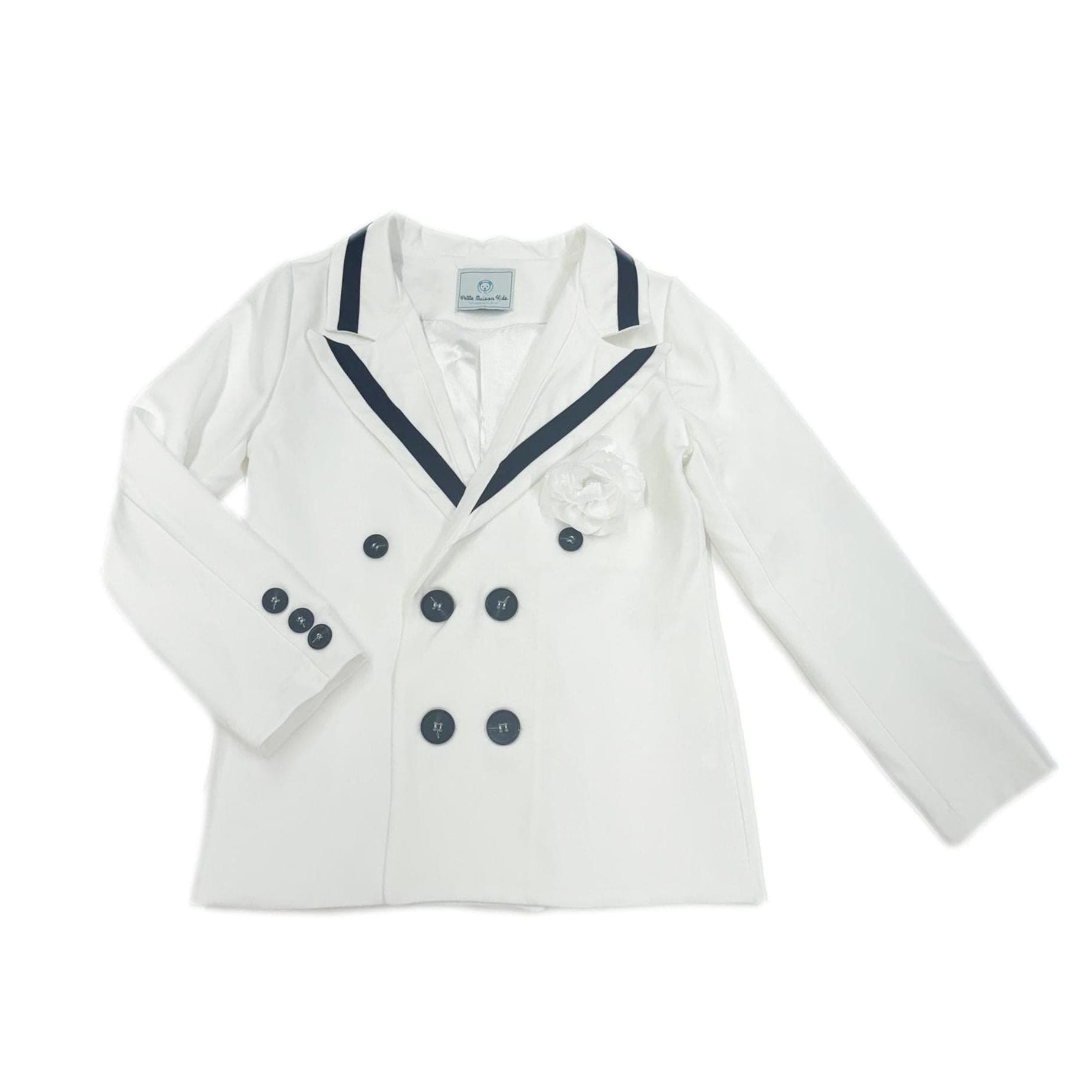 Alex White Blazer With Black Contrast Line - Petite Maison Kids