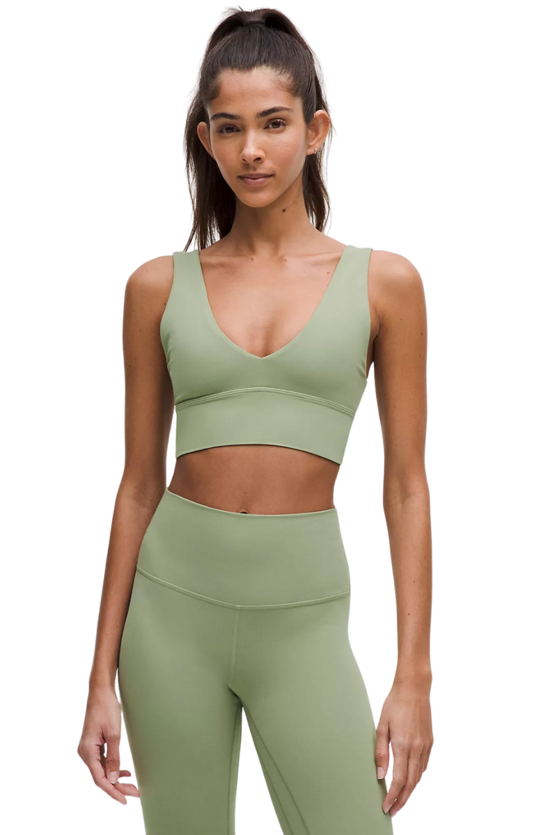 Lululemon Alignm V-Neck Bra A/B In Olive