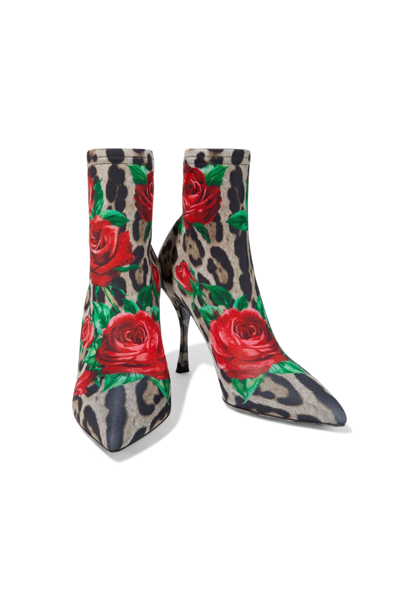 Dolce & Gabbana Lori Printed Stretch Knit Sock Boots