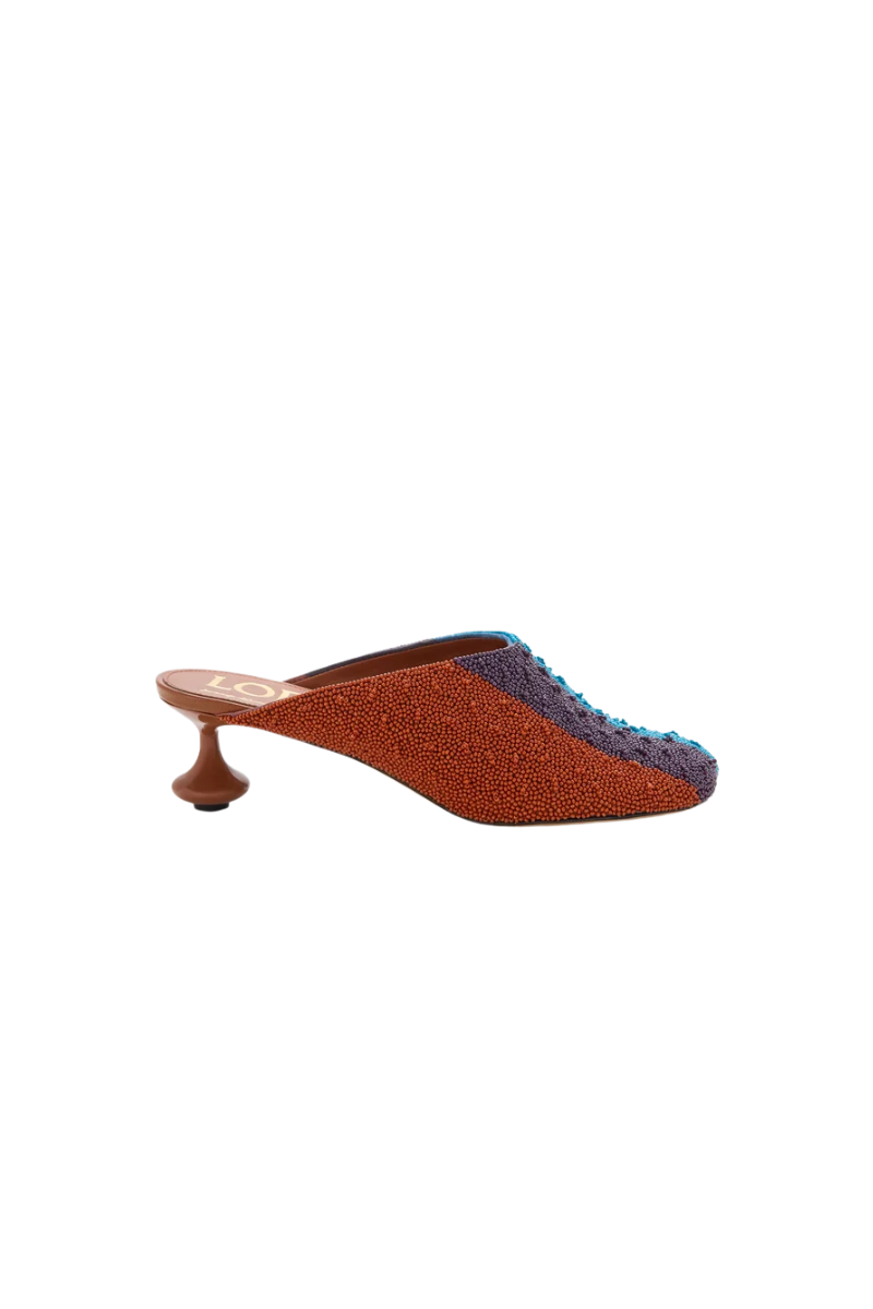 LOEWE Toy Mule in Embroidered Canvas